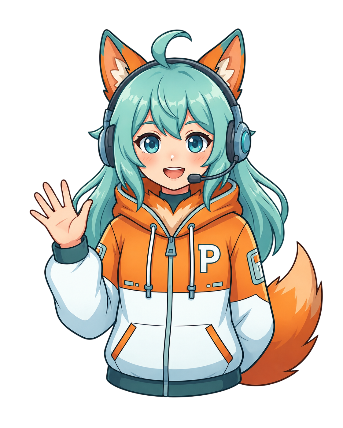 Pecof support mascot wearing a headset, ready to help